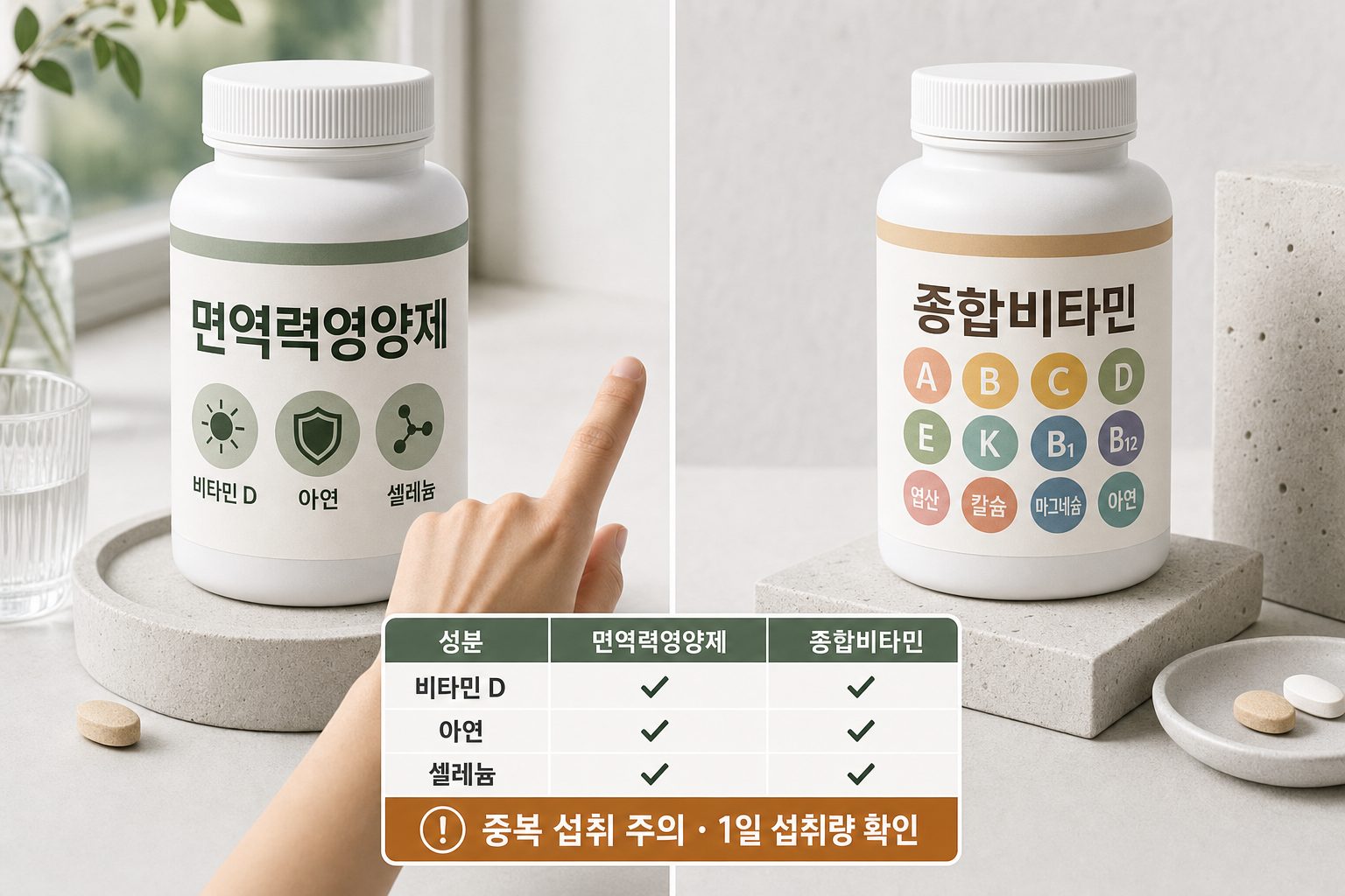 면역력영양제와 종합비타민 함께 먹어도 될까 비교