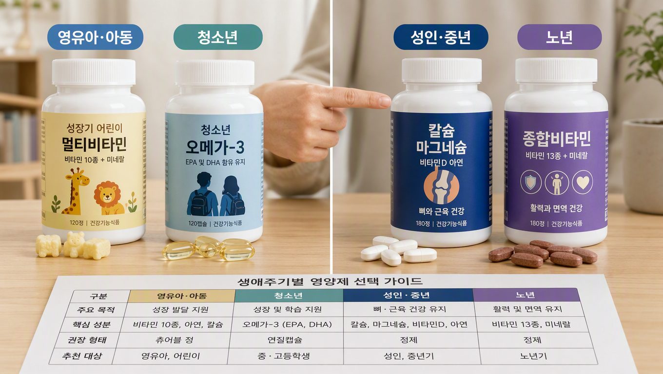 생애주기별 영양제 선택 기준과 성분 비교