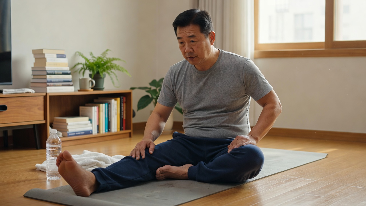 중장년층 건강 관리에서 몸의 변화를 느끼는 모습