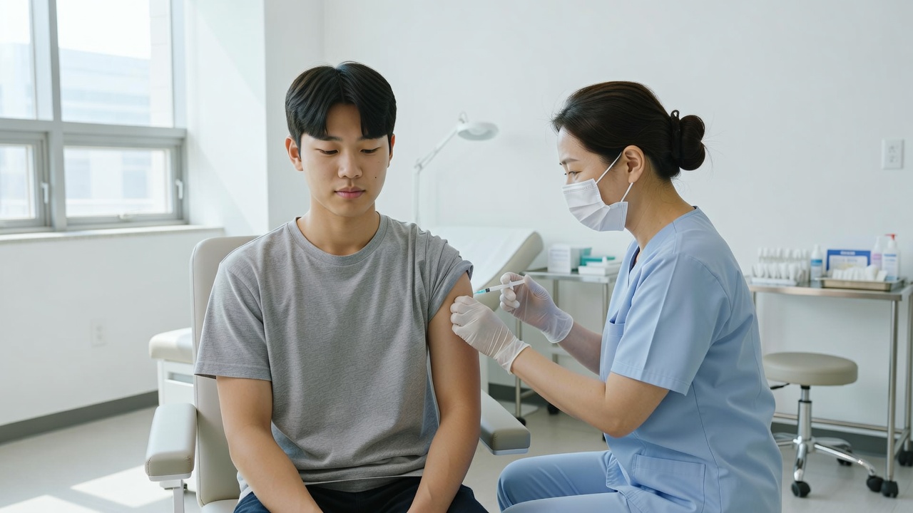 청소년 b형간염 예방접종을 받는 청소년의 모습