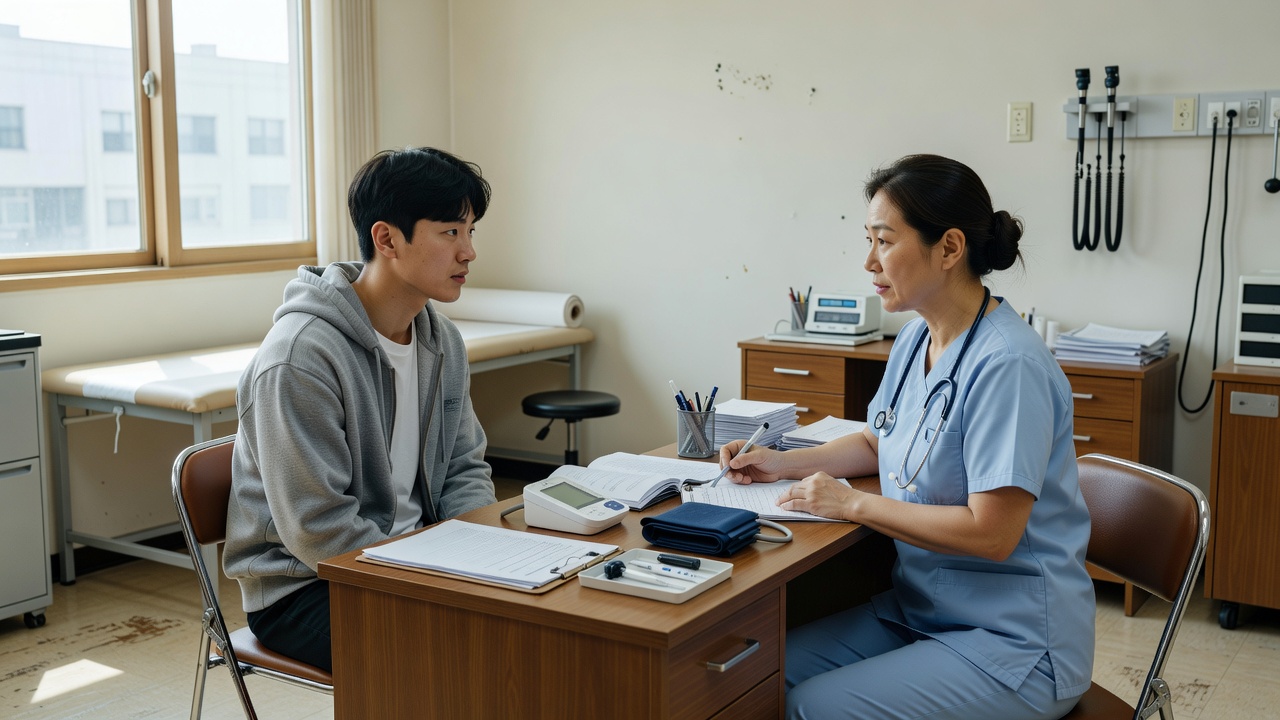 청년 건강검진 무료 대상자 상담 장면